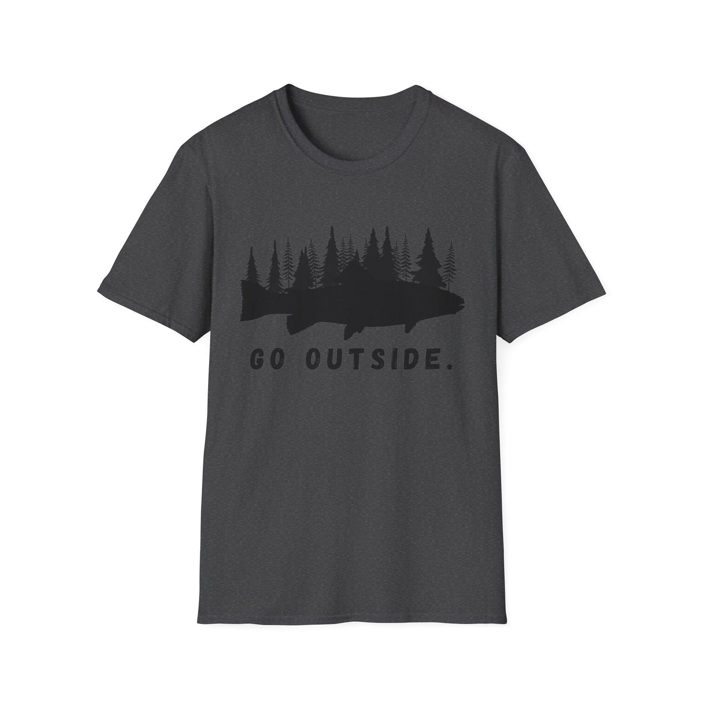 Fishing t Shirt | Go outside Hiking Shirt | Soft Cotton Adult Tee Shirt | Gift for Outdoorsman | Gift for Fisherman | Shirt for dad | Father's Day Shirt