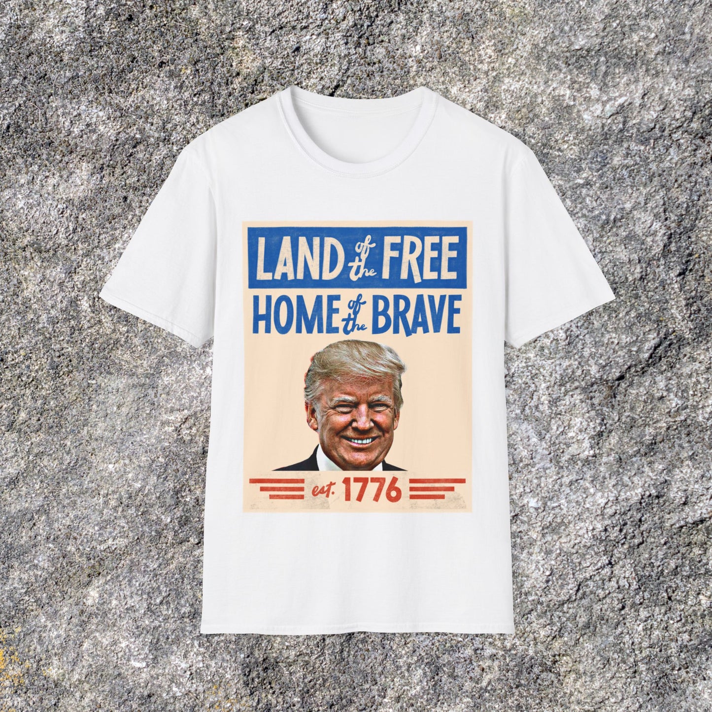 Donald Trump Land of the Free Home of the Brave | Freedom American Patriotic | Soft Cotton Shirt | Adult shirt Unisex Ultrasoft Cotton shirt