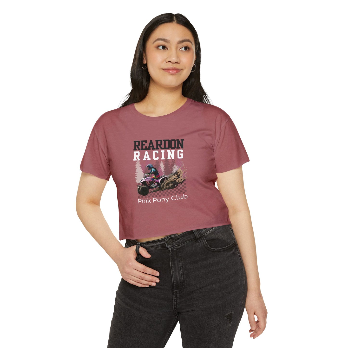 Reardon Racing Pink Pony Club Crop Top — Women's Festival Racing Graphic