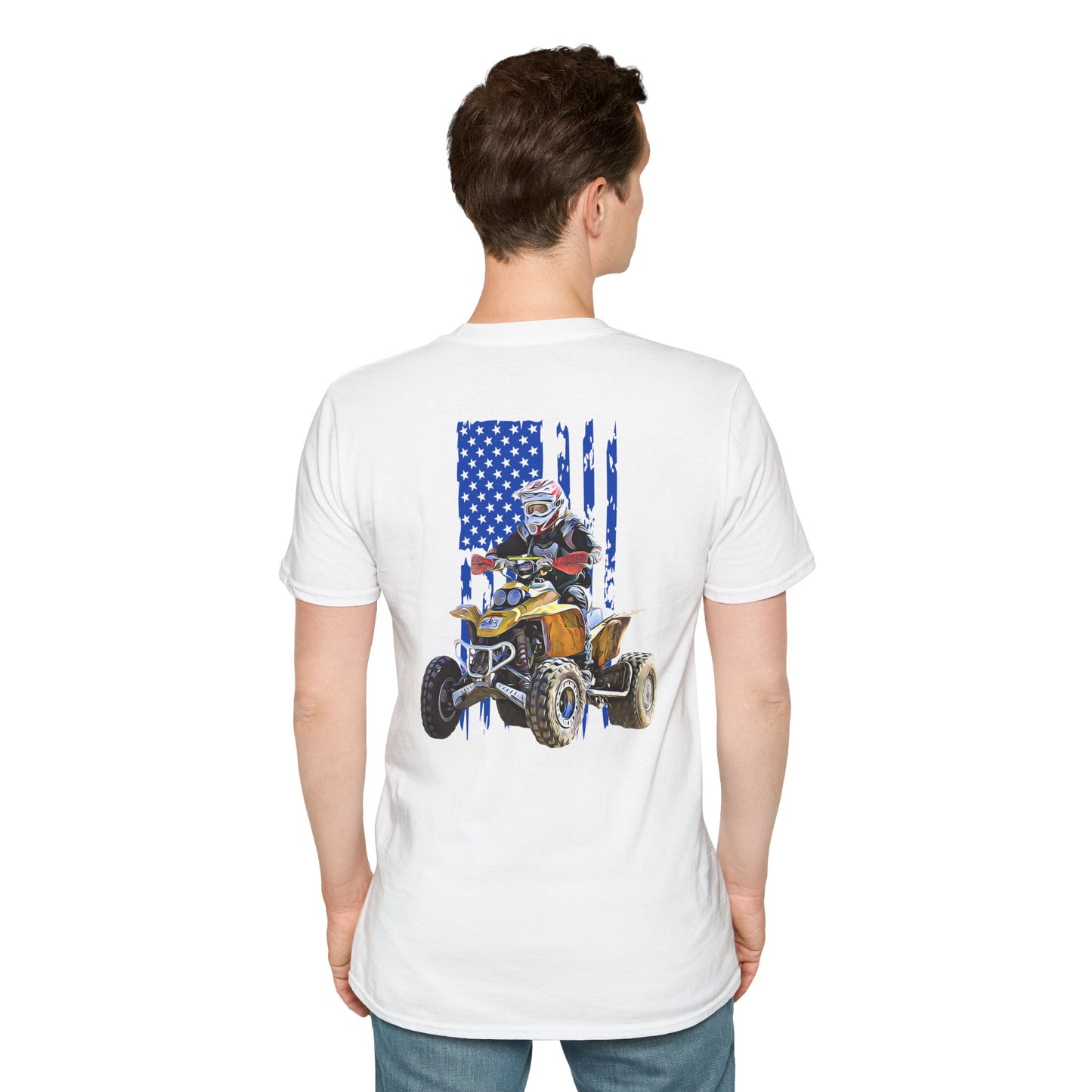 I'm All Throttle 400 EX ATV Racing T-Shirt | Mountains & American Flag Four Wheeler Shirt