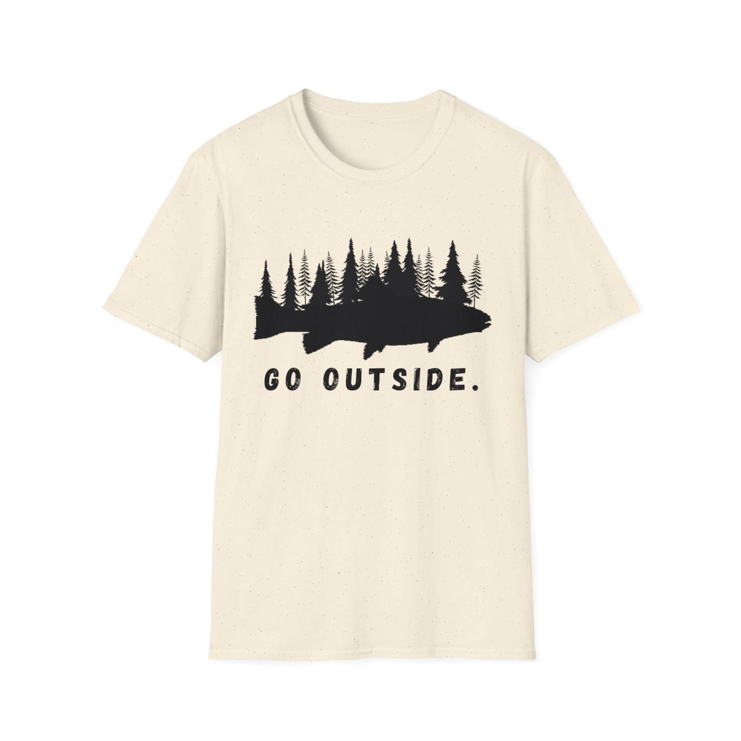 Fishing t Shirt | Go outside Hiking Shirt | Soft Cotton Adult Tee Shirt | Gift for Outdoorsman | Gift for Fisherman | Shirt for dad | Father's Day Shirt