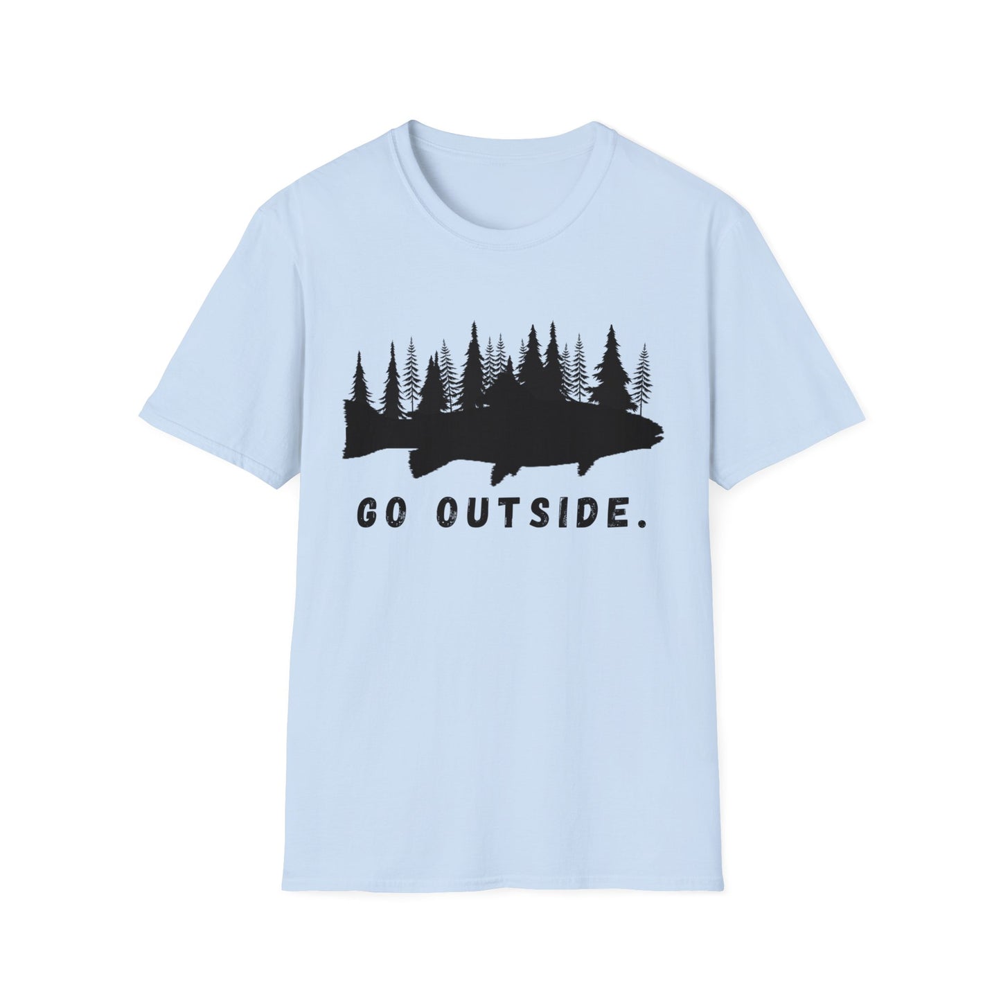 Fishing t Shirt | Go outside Hiking Shirt | Soft Cotton Adult Tee Shirt | Gift for Outdoorsman | Gift for Fisherman | Shirt for dad | Father's Day Shirt