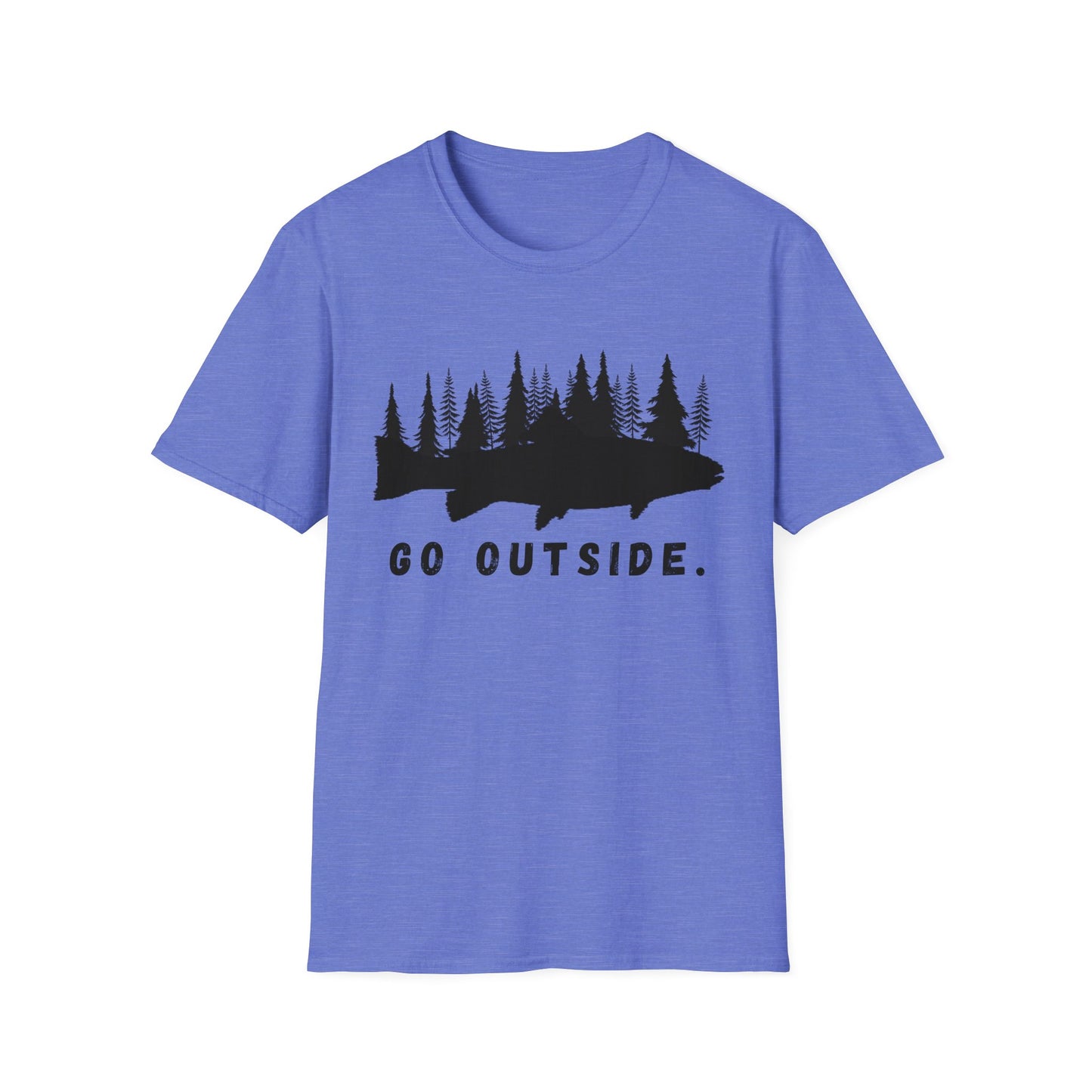 Fishing t Shirt | Go outside Hiking Shirt | Soft Cotton Adult Tee Shirt | Gift for Outdoorsman | Gift for Fisherman | Shirt for dad | Father's Day Shirt