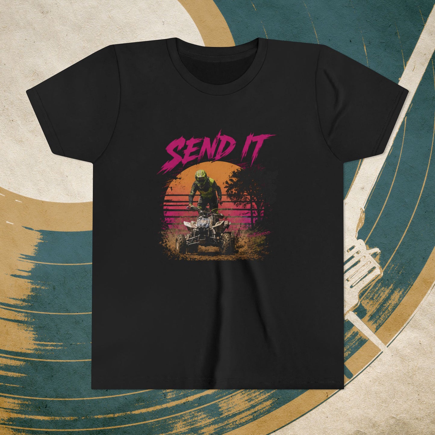 Youth Retro Send it Four Wheeler Shirt | Honda 450 ATV Racing | AXC Arkansas Pro Racing Series | Dickerson
