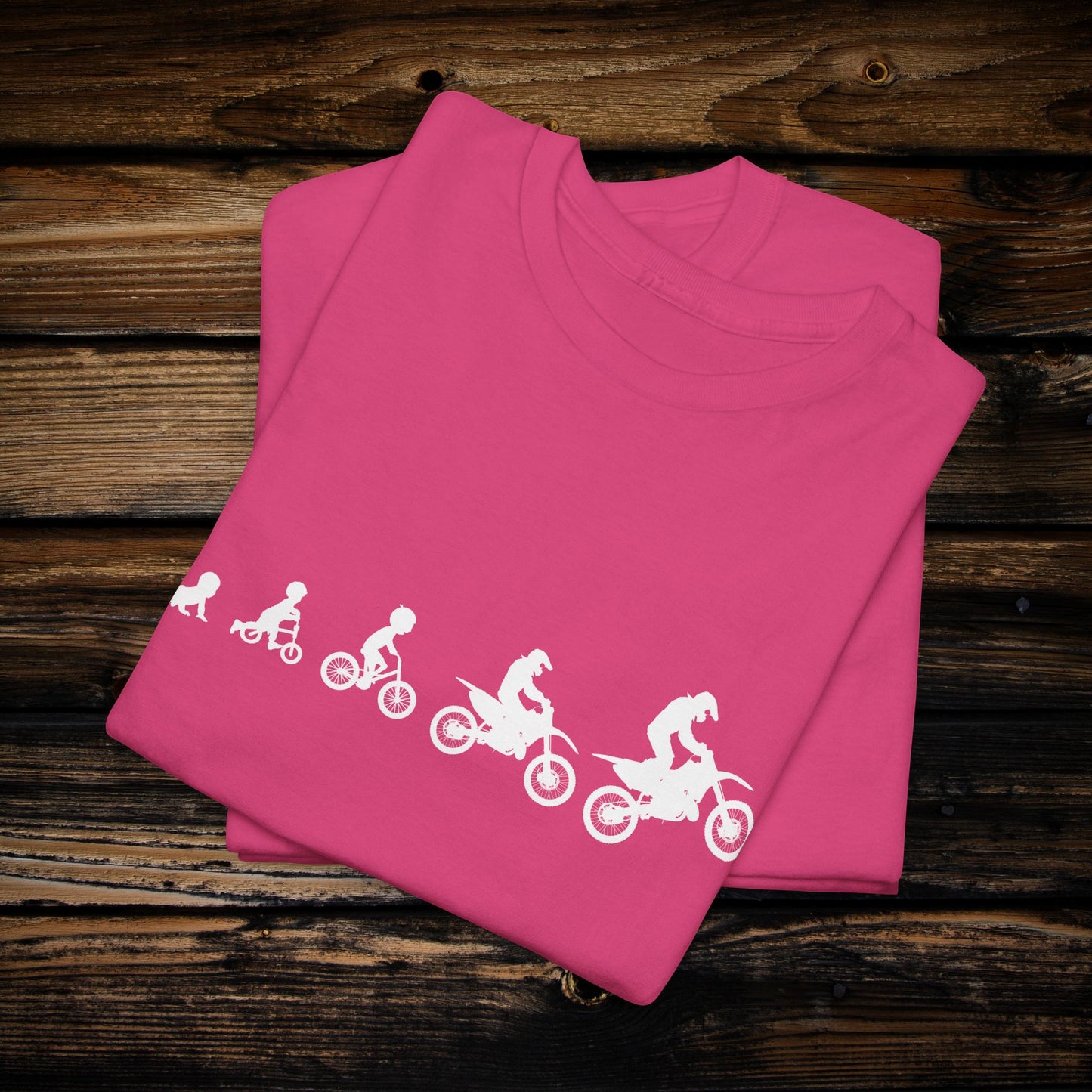 Dirt Bike Evolution T-Shirt | "From Strider to Bicycle to Dirt Bike" | Funny Racing Shirt