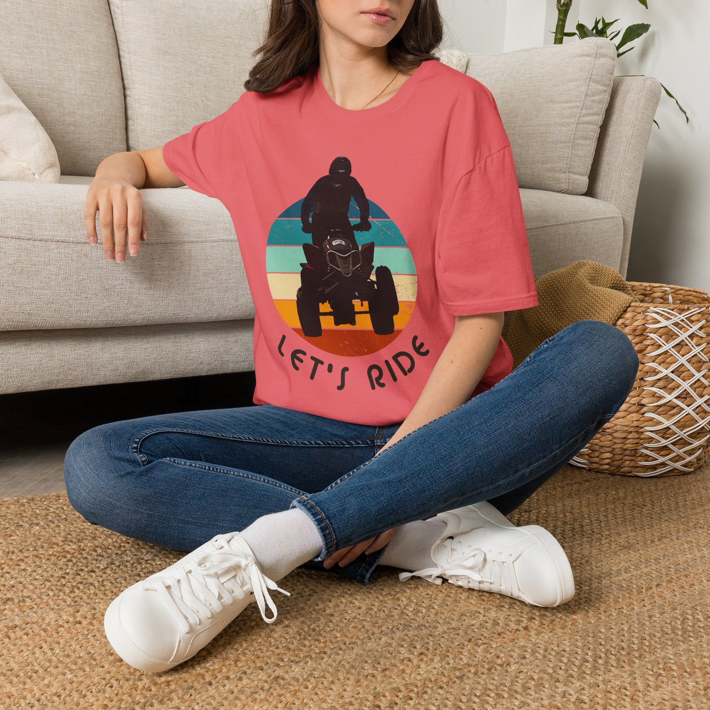 Retro 'Let's Ride' Honda 400EX Rider T-Shirt | Man Jumping Fourwheeler