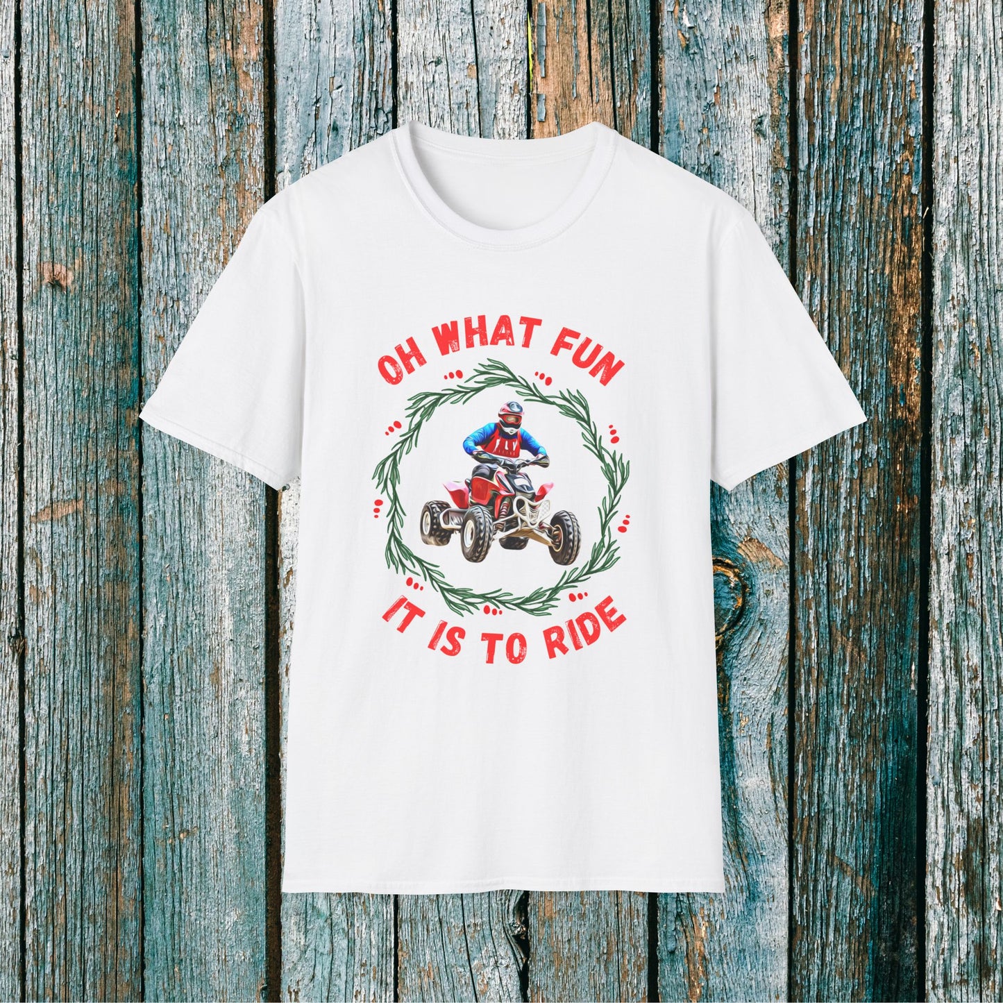 Holiday Ugly Sweater | Christmas Shirt for ATV racer | Red Honda 400 t shirt | Oh What Fun it is to Ride