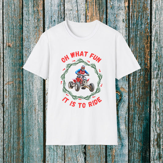 Holiday Ugly Sweater | Christmas Shirt for ATV racer | Red Honda 400 t shirt | Oh What Fun it is to Ride