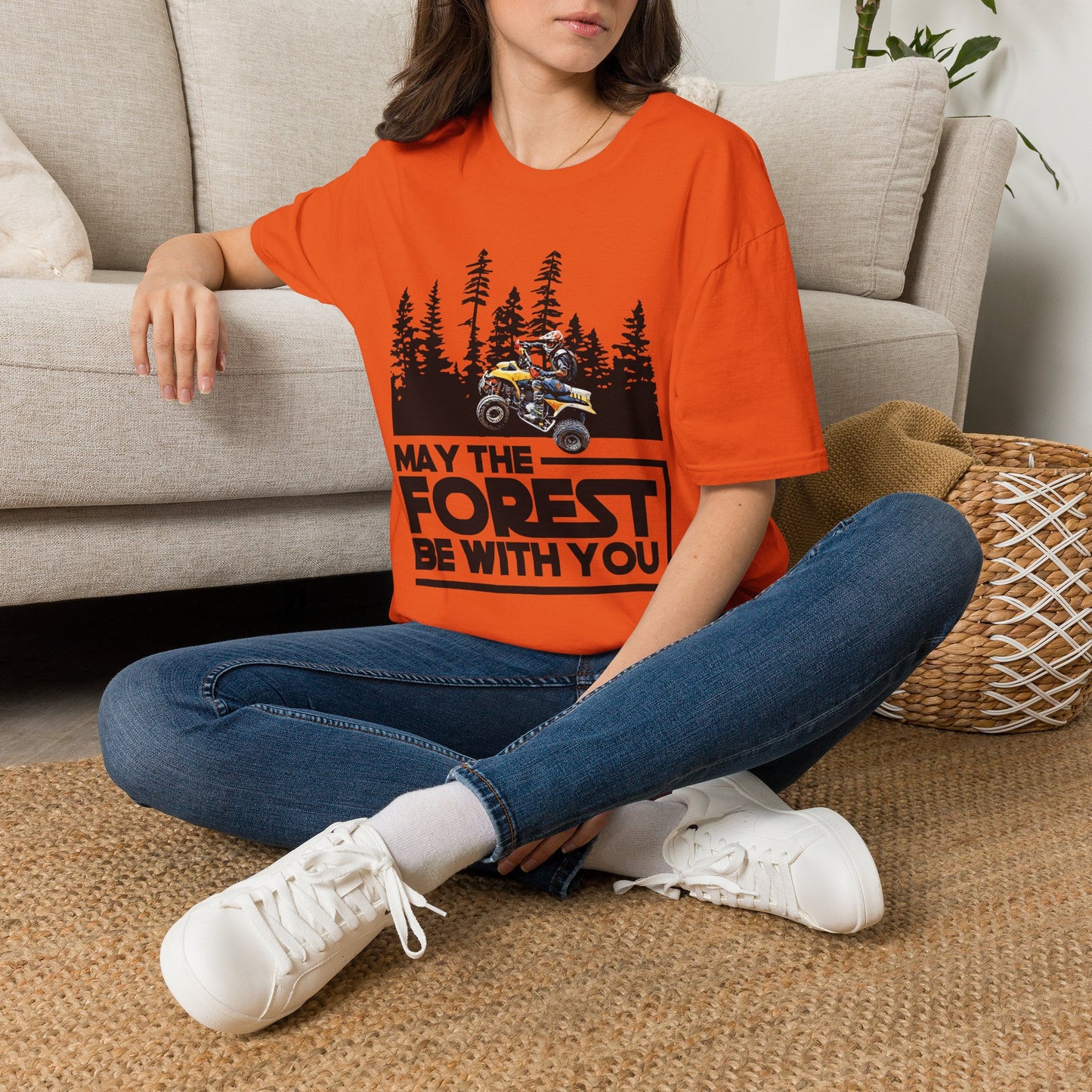 May the Forest Be With You ATV Racing T-Shirt | Honda 400 EX Funny Star Wars Humor for Men