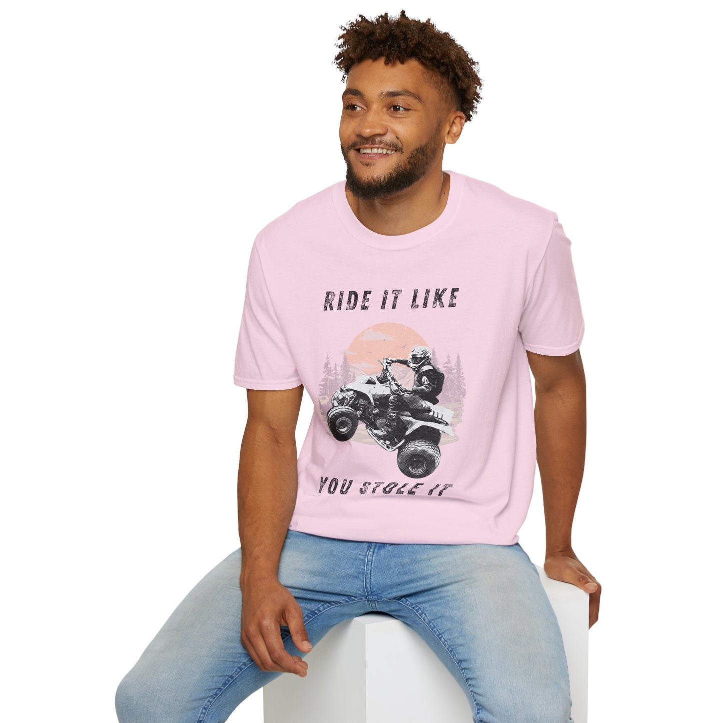 Ride It Like You Stole It ATV T-Shirt | Man on Honda 400 EX Four-Wheeler Tee