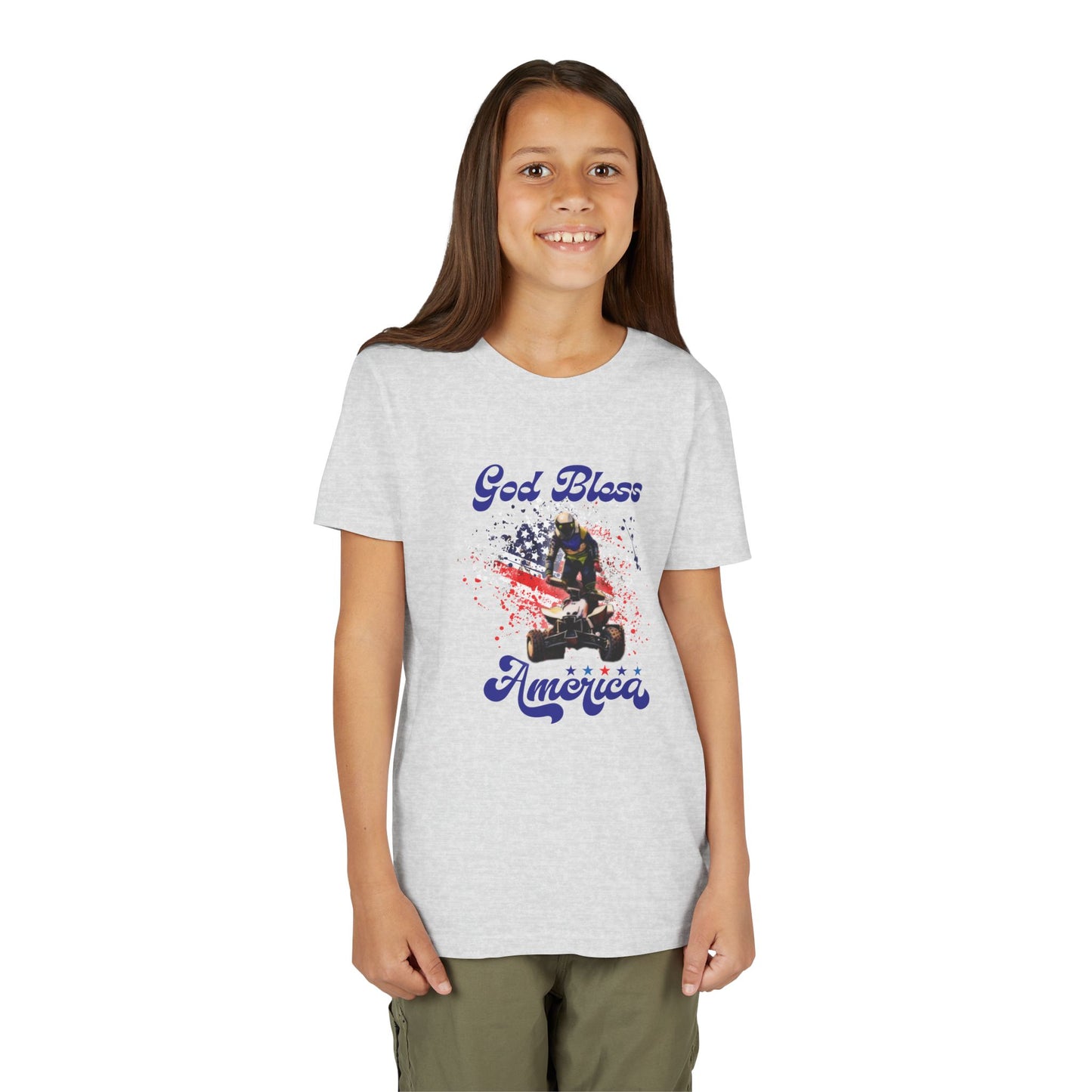 Youth God Bless America Four wheeler Riding Shirt | Honda 450 ATV Racing | AXC Arkansas Pro Racing Series | Dickerson