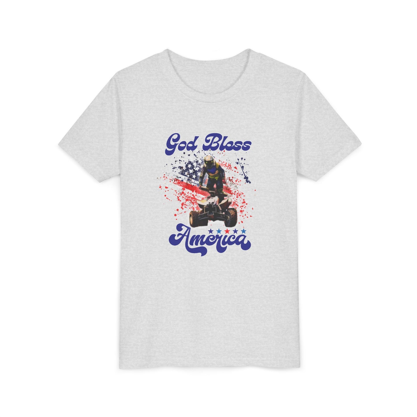 Youth God Bless America Four wheeler Riding Shirt | Honda 450 ATV Racing | AXC Arkansas Pro Racing Series | Dickerson