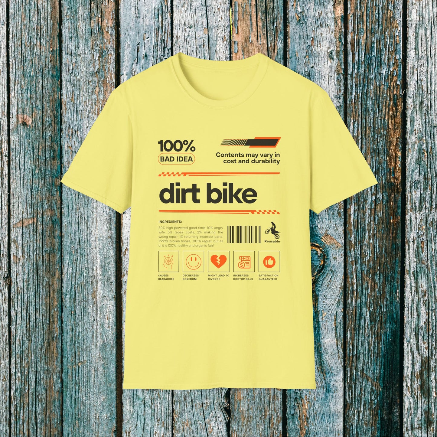 Dirt Bike Ingredients T-Shirt | Funny Motocross Men's Riding Shirt