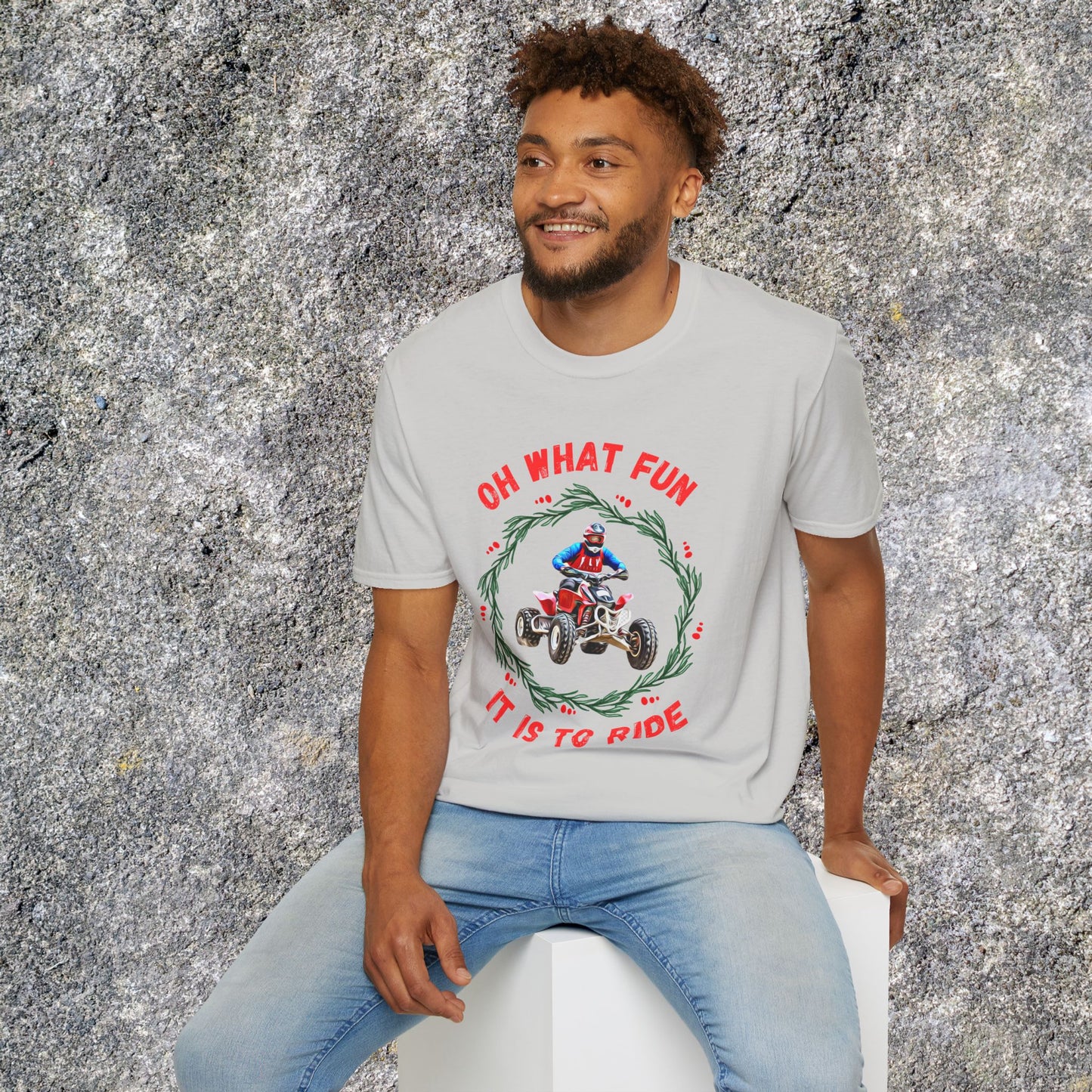 Holiday Ugly Sweater | Christmas Shirt for ATV racer | Red Honda 400 t shirt | Oh What Fun it is to Ride