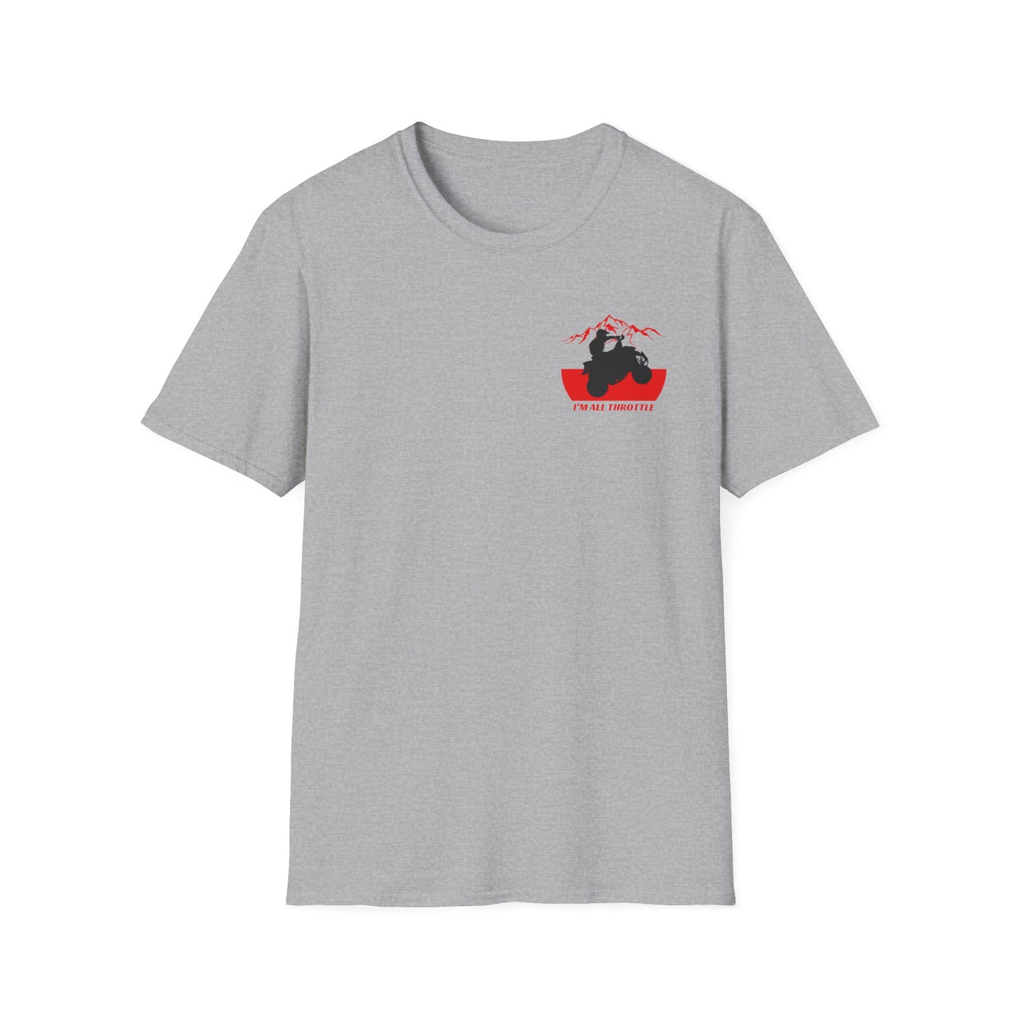 I'm All Throttle 400 EX ATV Racing T-Shirt | Mountains & American Flag Four Wheeler Shirt