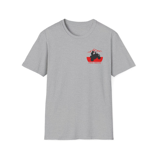 I'm All Throttle 400 EX ATV Racing T-Shirt | Mountains & American Flag Four Wheeler Shirt