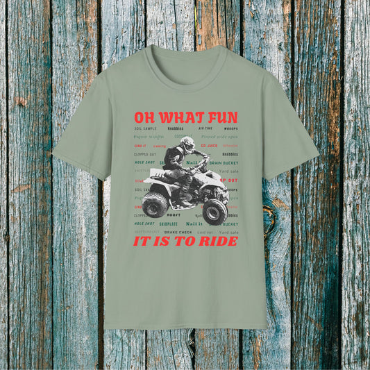 Holiday Fourwheeler Racing Tee Shirt | Honda 400 | Oh What Fun It is to Ride Racing Slang | ATV Ugly Sweater