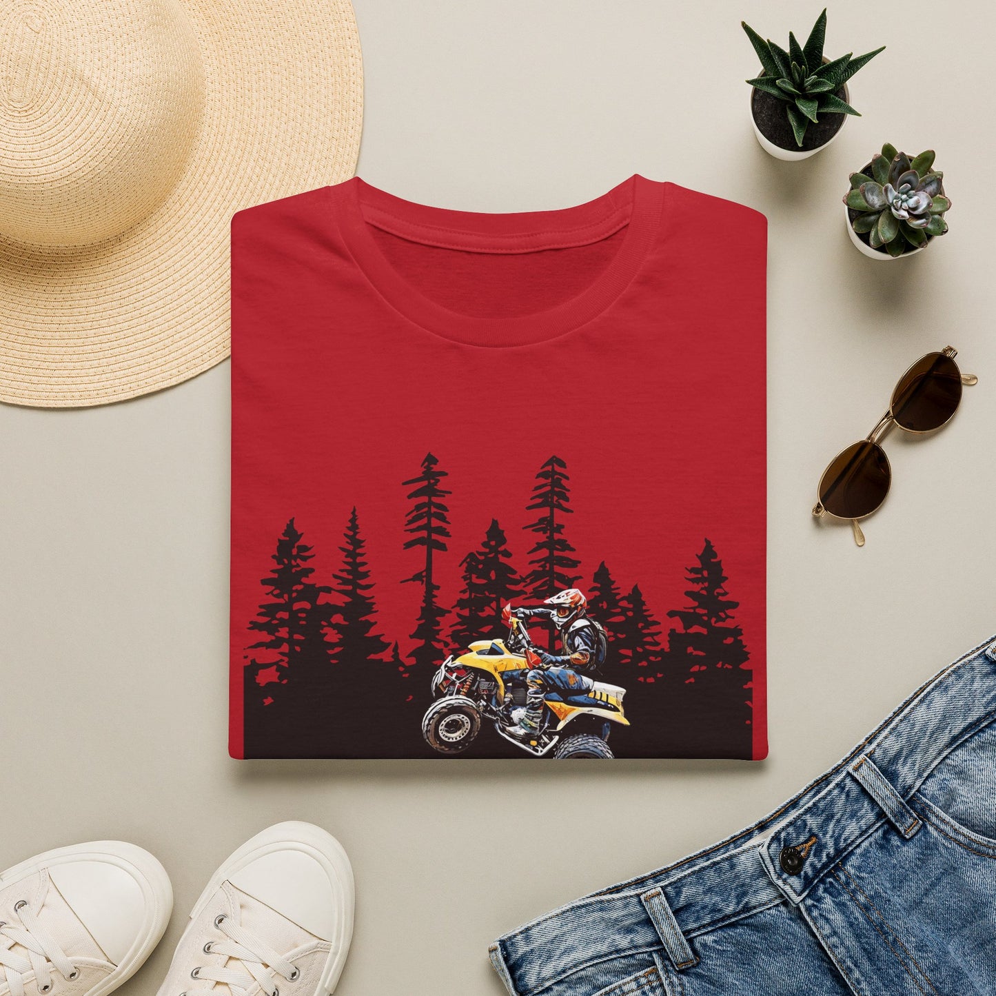 May the Forest Be With You ATV Racing T-Shirt | Honda 400 EX Funny Star Wars Humor for Men