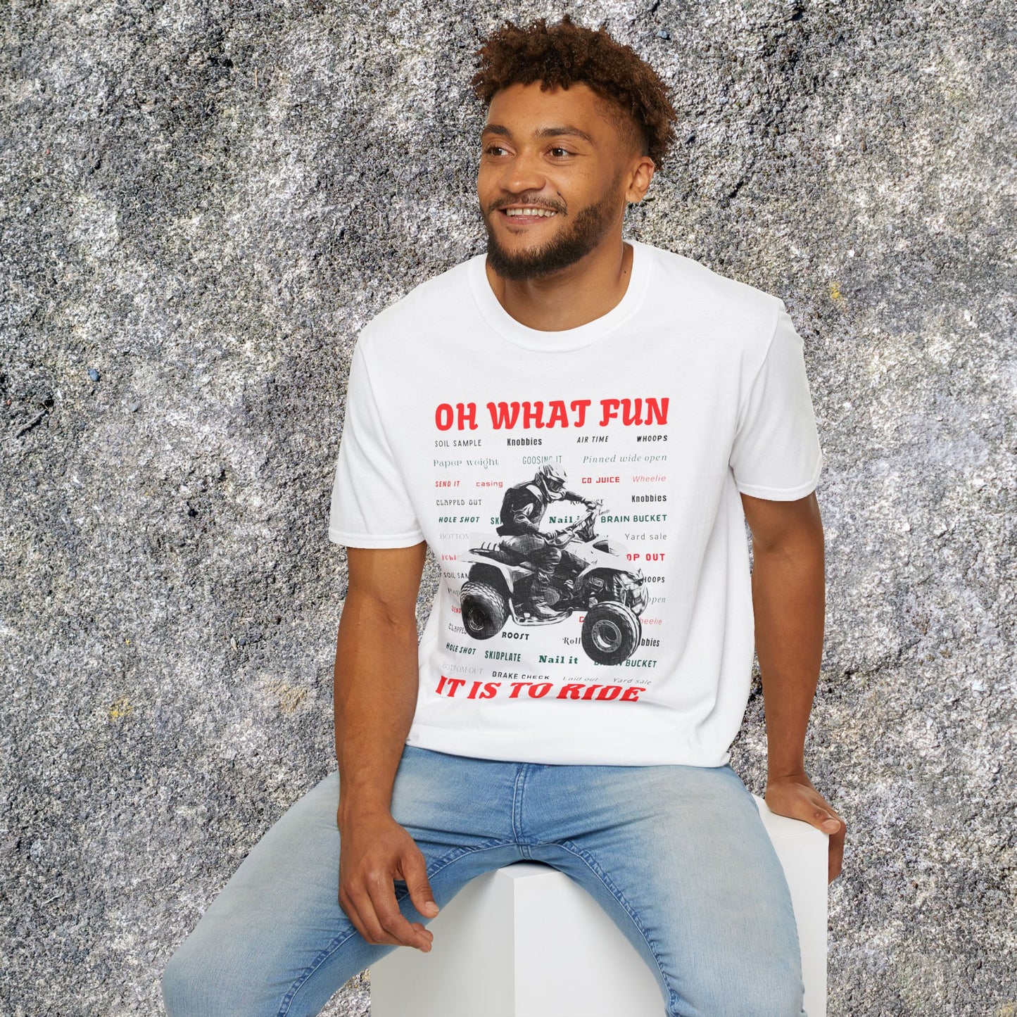 Holiday Fourwheeler Racing Tee Shirt | Honda 400 | Oh What Fun It is to Ride Racing Slang | ATV Ugly Sweater