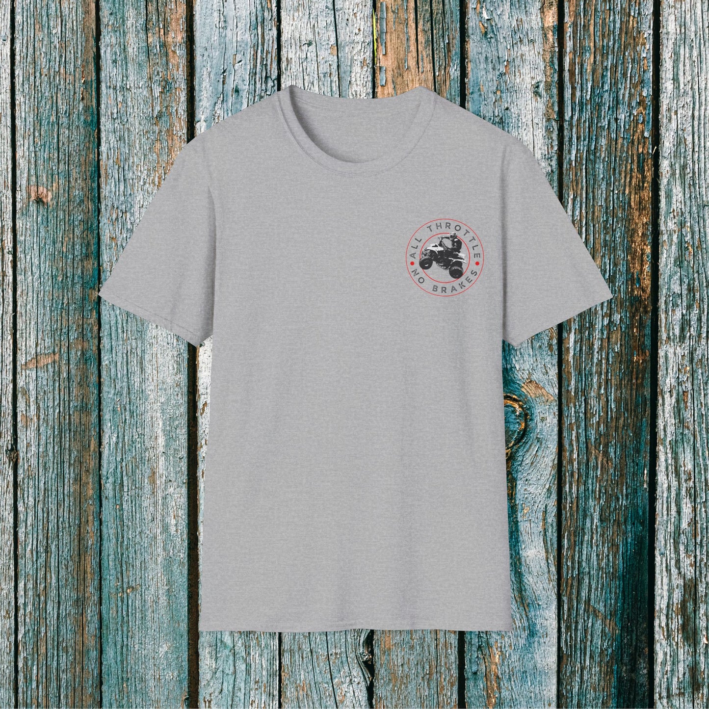 Men's 'All Throttle No Brakes' Honda 400 EX ATV T-Shirt | Four Wheeler 2-sided racing shirt