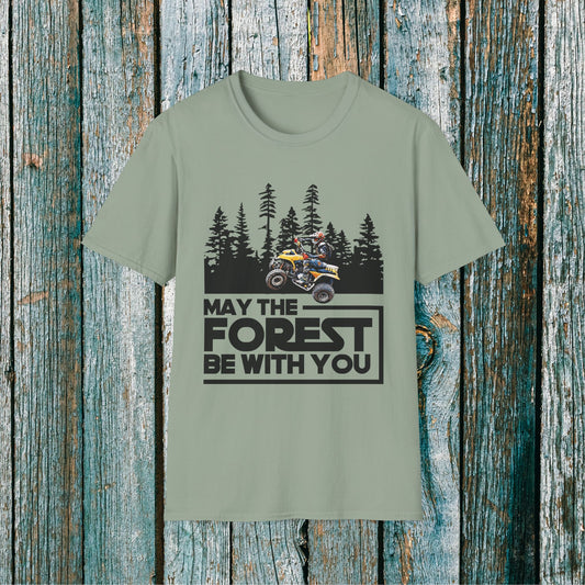May the Forest Be With You ATV Racing T-Shirt | Honda 400 EX Funny Star Wars Humor for Men