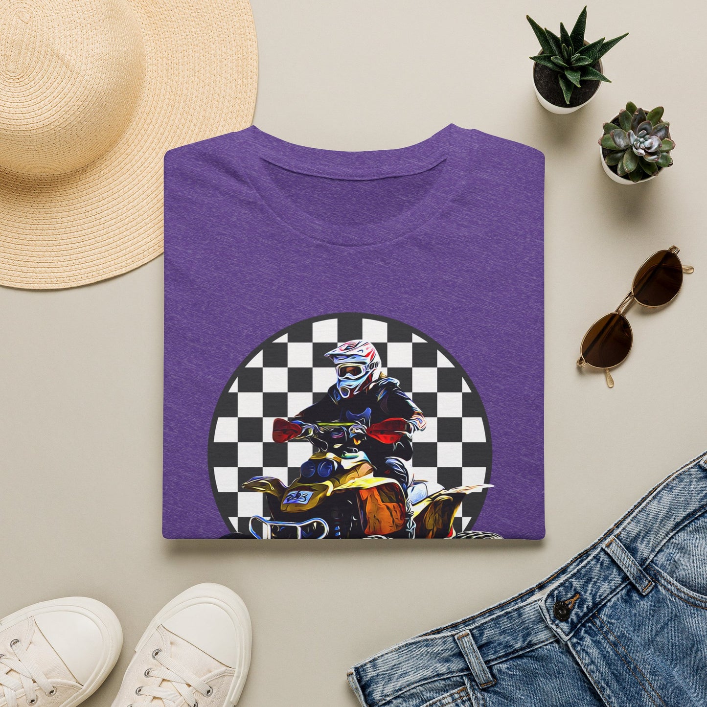 ATV Racing T-Shirt Says SEND IT | Honda 400 EX Racing Flag Four-Wheeler Riding Shirt