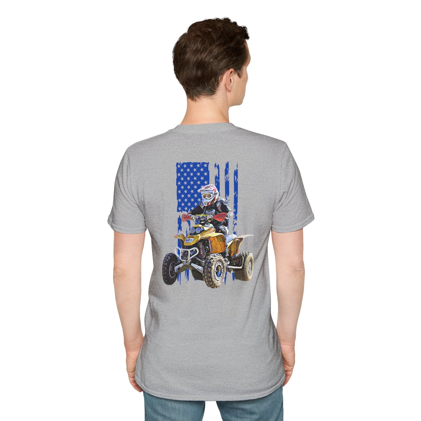 I'm All Throttle 400 EX ATV Racing T-Shirt | Mountains & American Flag Four Wheeler Shirt