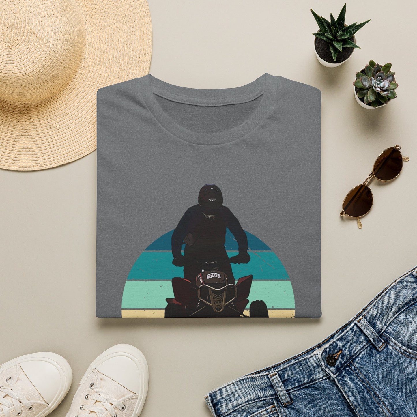 Retro 'Let's Ride' Honda 400EX Rider T-Shirt | Man Jumping Fourwheeler