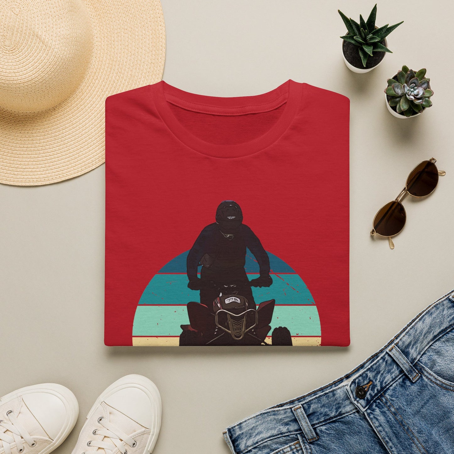 Retro 'Let's Ride' Honda 400EX Rider T-Shirt | Man Jumping Fourwheeler