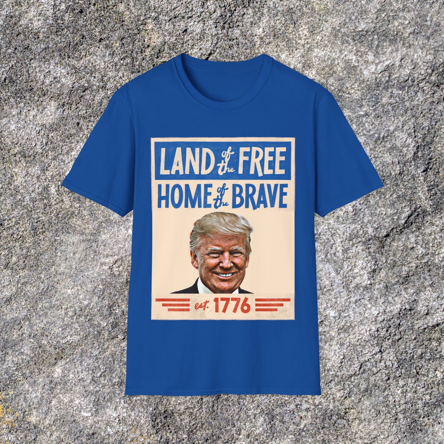 Donald Trump Land of the Free Home of the Brave | Freedom American Patriotic | Soft Cotton Shirt | Adult shirt Unisex Ultrasoft Cotton shirt