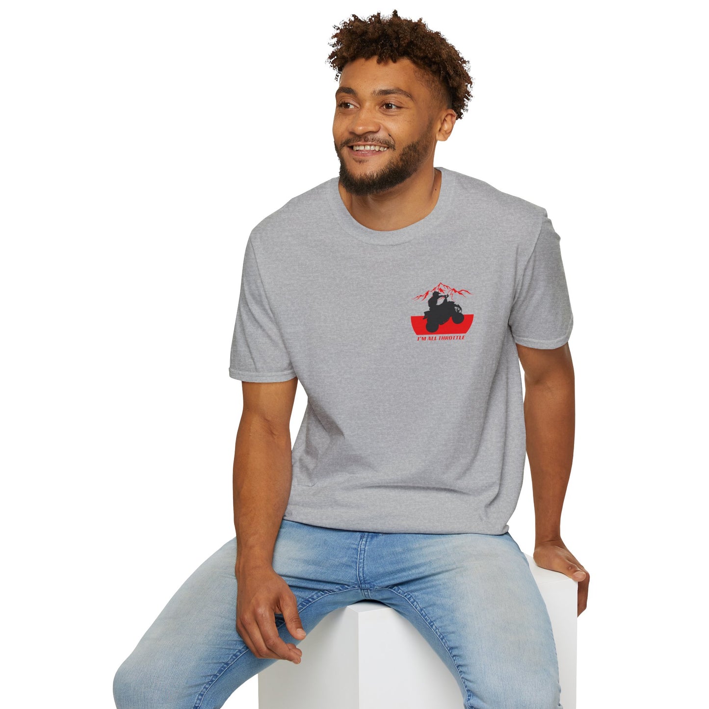 I'm All Throttle 400 EX ATV Racing T-Shirt | Mountains & American Flag Four Wheeler Shirt