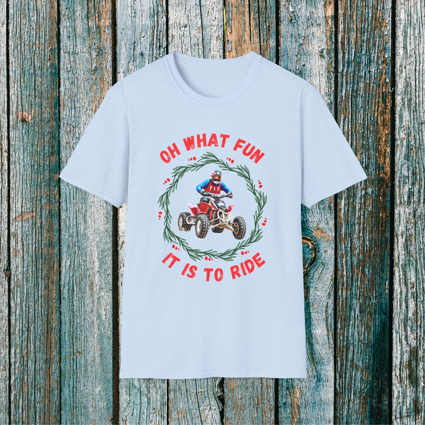 Holiday Ugly Sweater | Christmas Shirt for ATV racer | Red Honda 400 t shirt | Oh What Fun it is to Ride