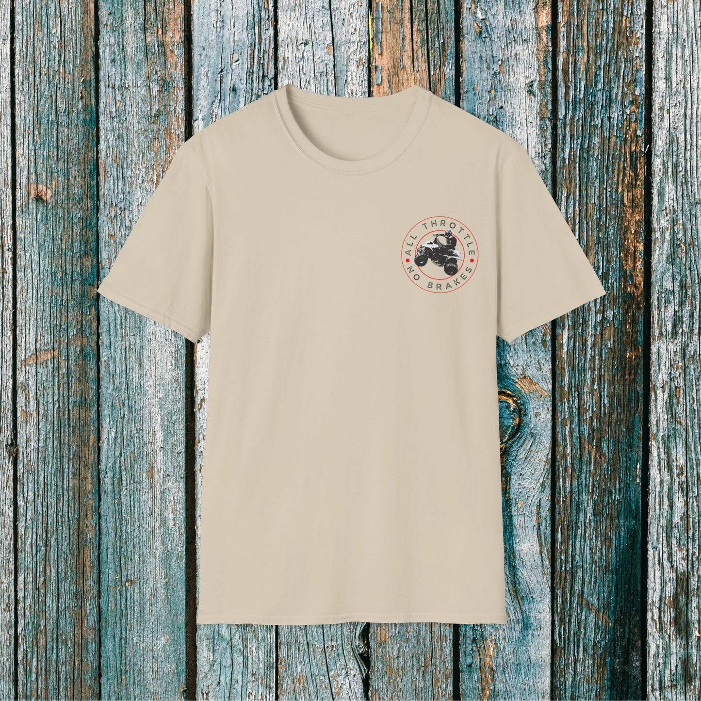 Men's 'All Throttle No Brakes' Honda 400 EX ATV T-Shirt | Four Wheeler 2-sided racing shirt