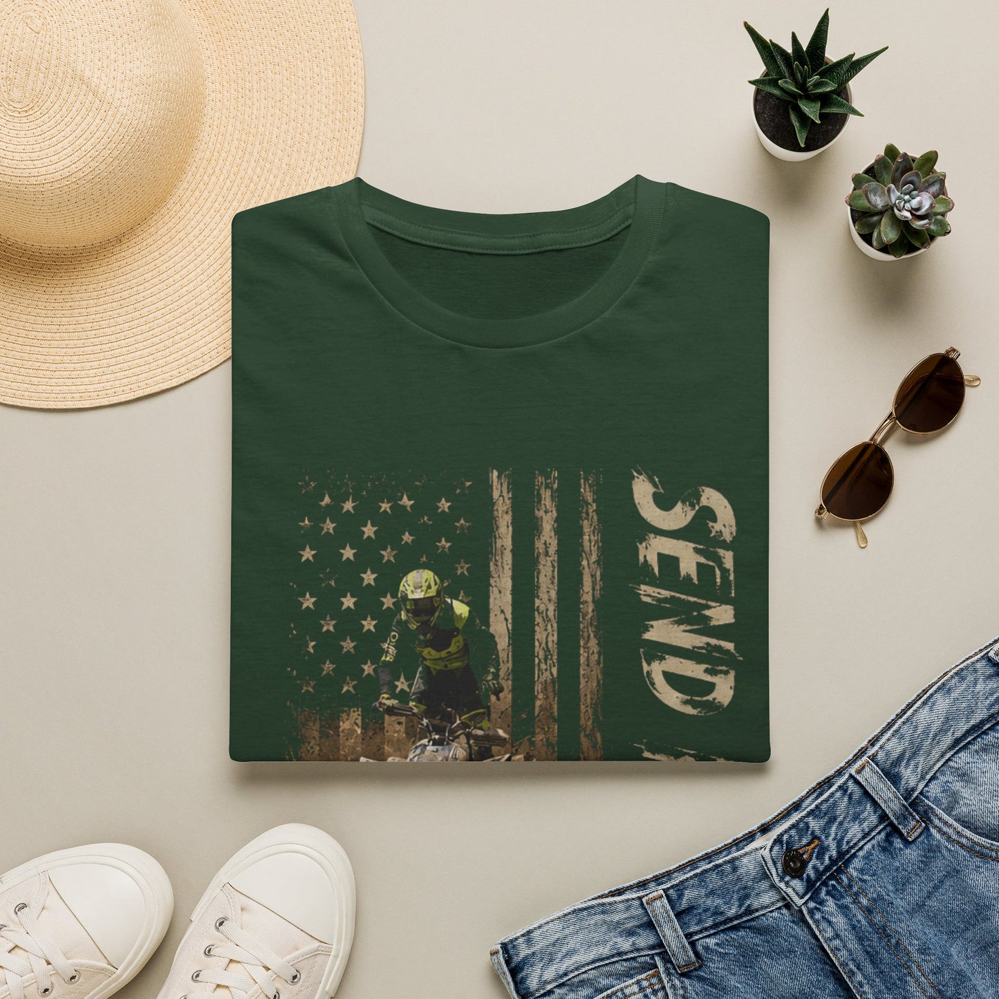 Distressed Patriotic Flag Four wheeler Racing Shirt | Honda 450 ATV Racing | AXC Arkansas Pro Racing Series | Dickerson