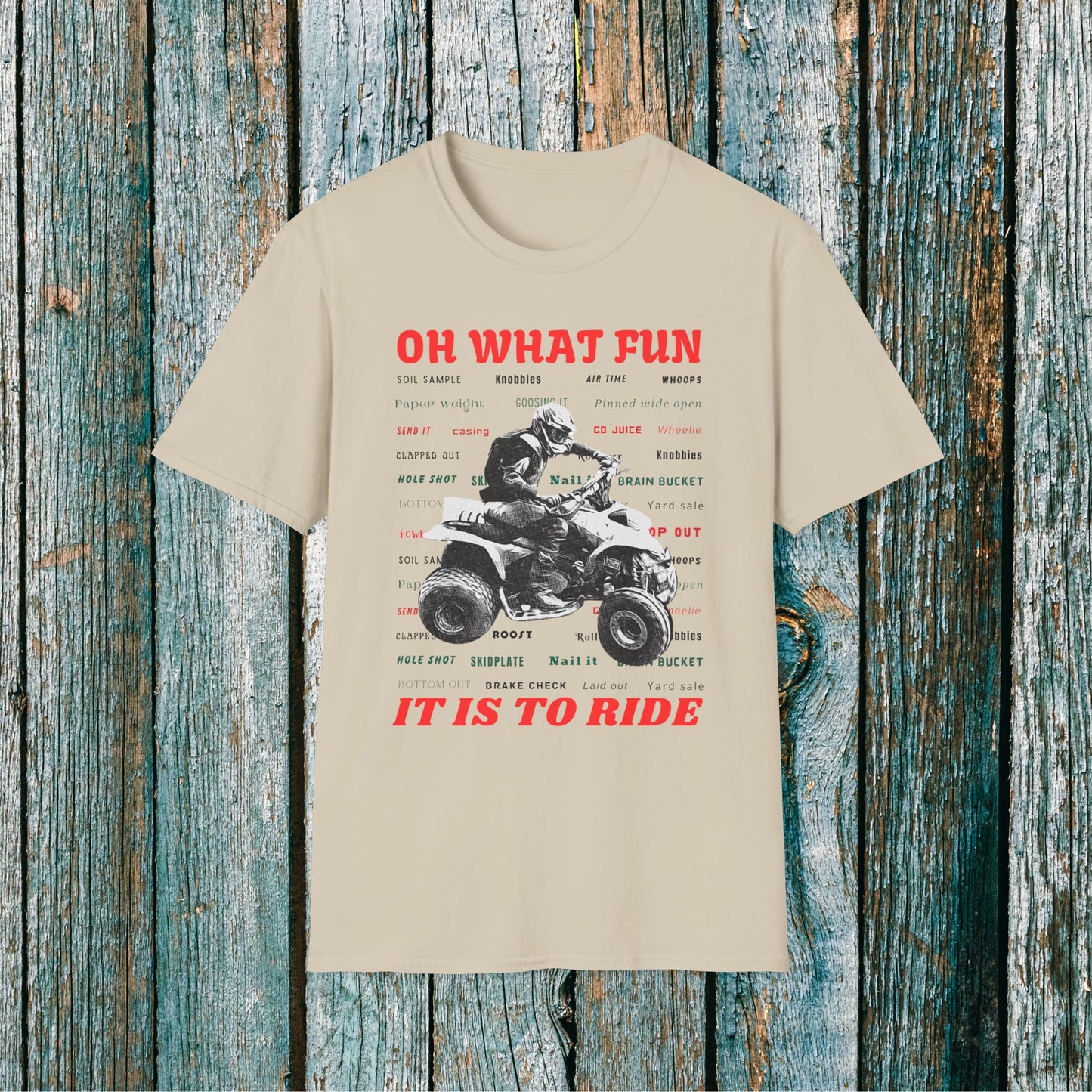 Holiday Fourwheeler Racing Tee Shirt | Honda 400 | Oh What Fun It is to Ride Racing Slang | ATV Ugly Sweater