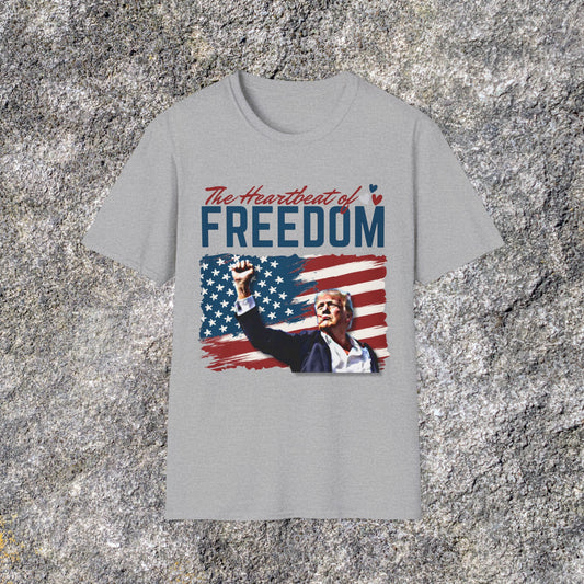 Donald Trump Heartbeat of Freedom Republican | Freedom American Patriotic | Soft Cotton Shirt Adult shirt Unisex Ultrasoft Cotton shirt