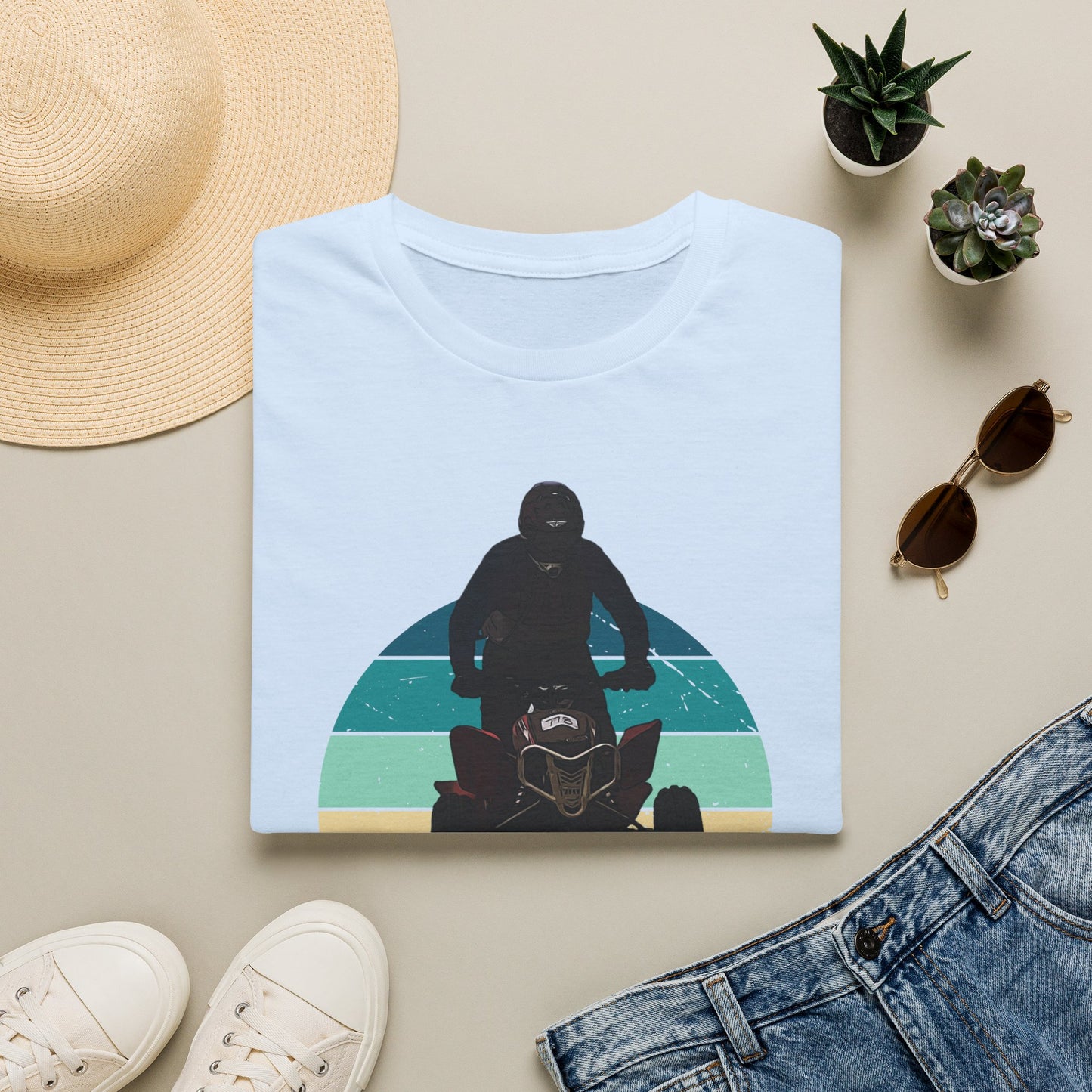 Retro 'Let's Ride' Honda 400EX Rider T-Shirt | Man Jumping Fourwheeler