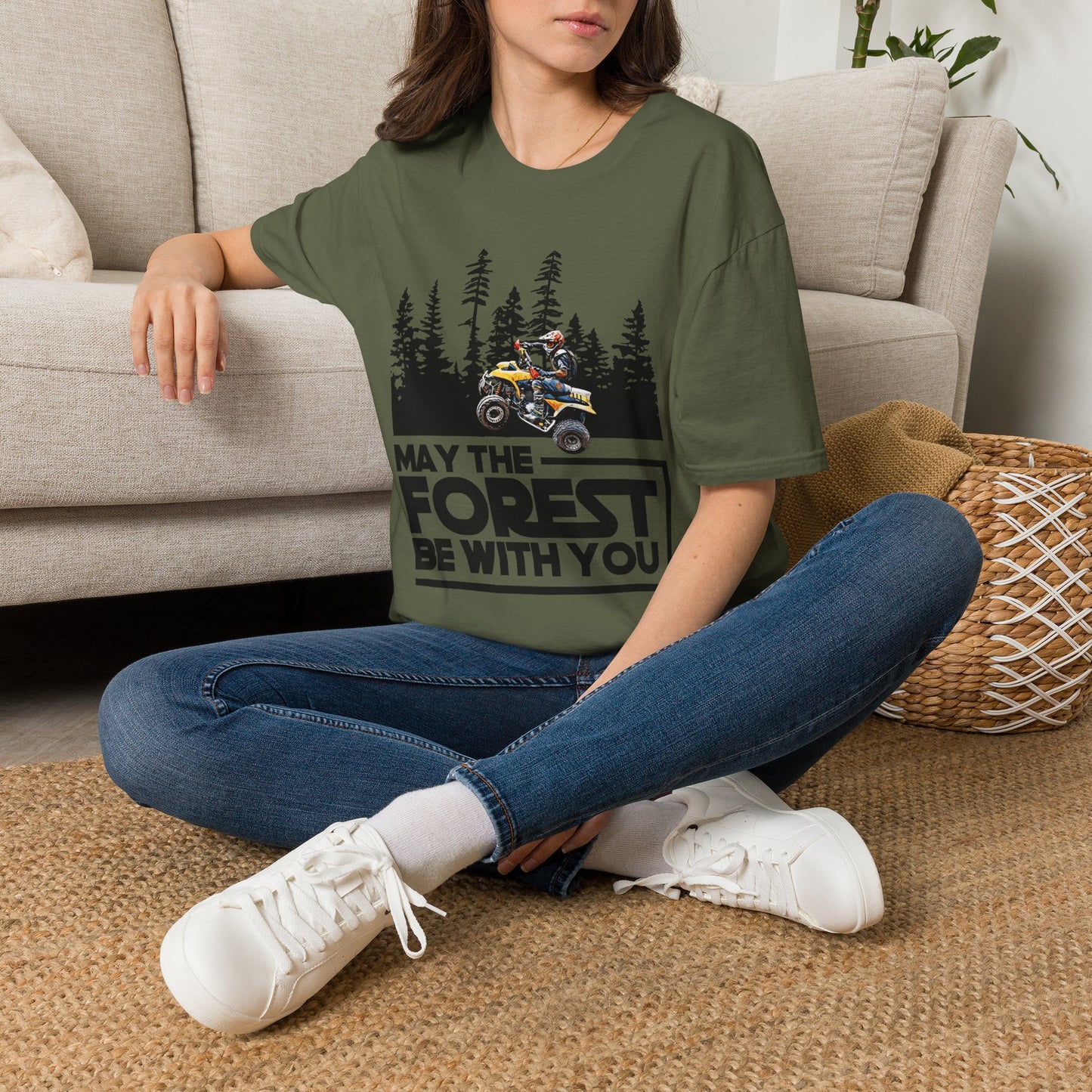 May the Forest Be With You ATV Racing T-Shirt | Honda 400 EX Funny Star Wars Humor for Men