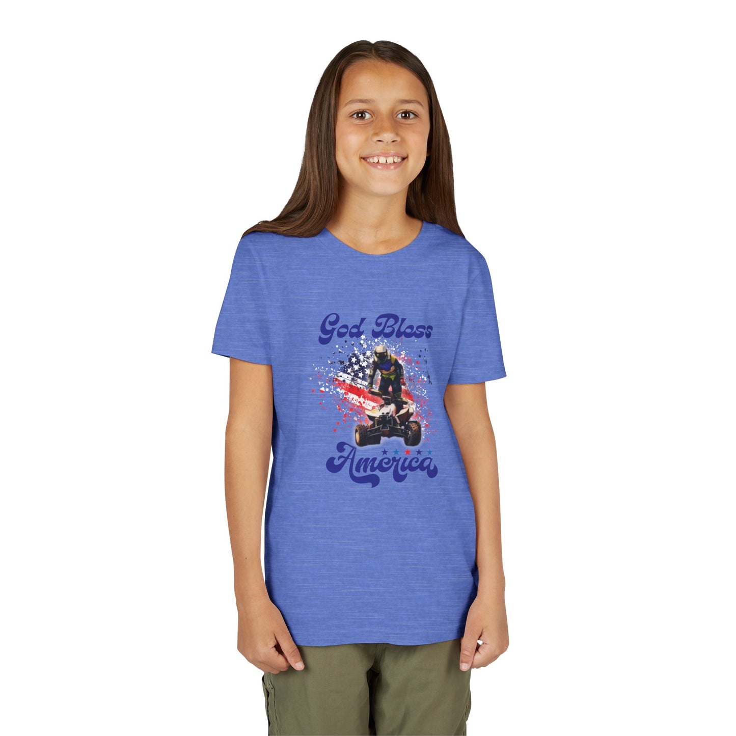 Youth God Bless America Four wheeler Riding Shirt | Honda 450 ATV Racing | AXC Arkansas Pro Racing Series | Dickerson