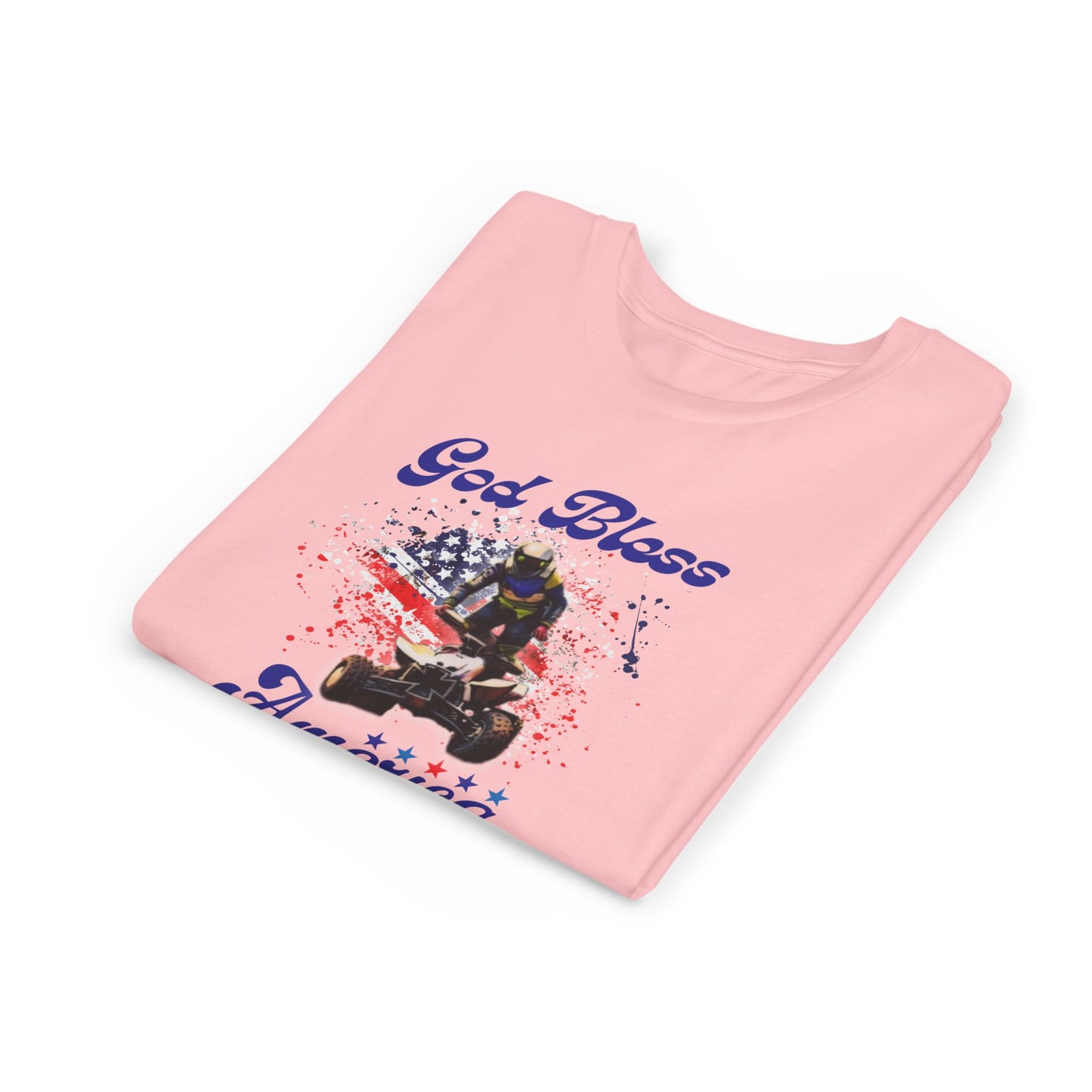 Youth God Bless America Four wheeler Riding Shirt | Honda 450 ATV Racing | AXC Arkansas Pro Racing Series | Dickerson