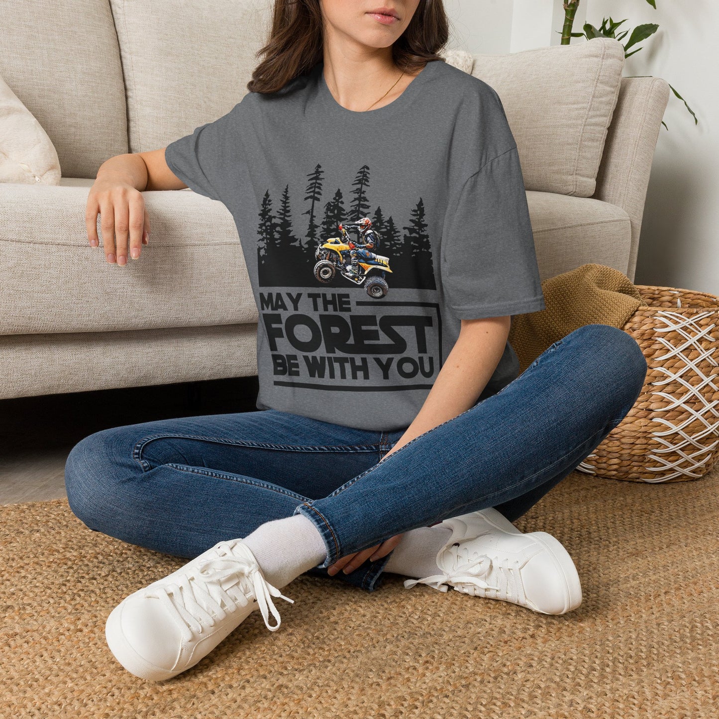 May the Forest Be With You ATV Racing T-Shirt | Honda 400 EX Funny Star Wars Humor for Men