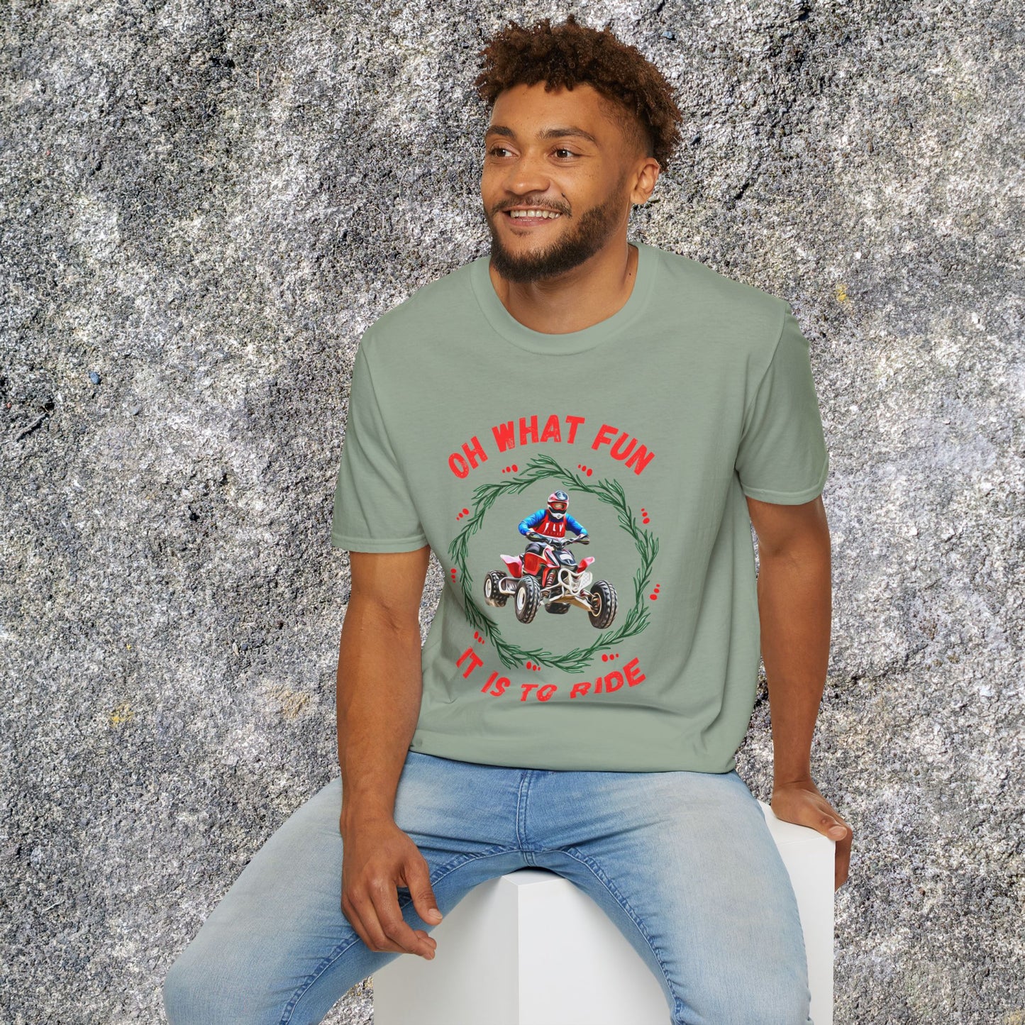 Holiday Ugly Sweater | Christmas Shirt for ATV racer | Red Honda 400 t shirt | Oh What Fun it is to Ride