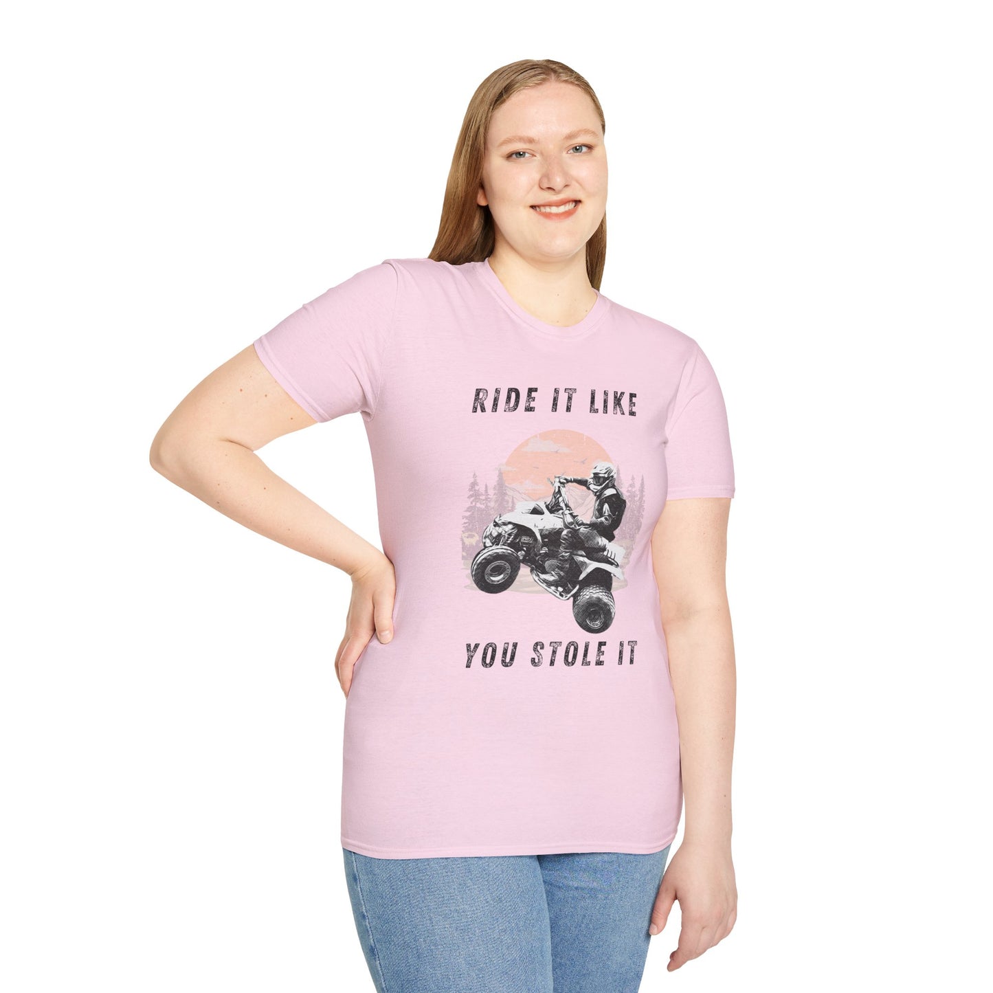 Ride It Like You Stole It ATV T-Shirt | Man on Honda 400 EX Four-Wheeler Tee