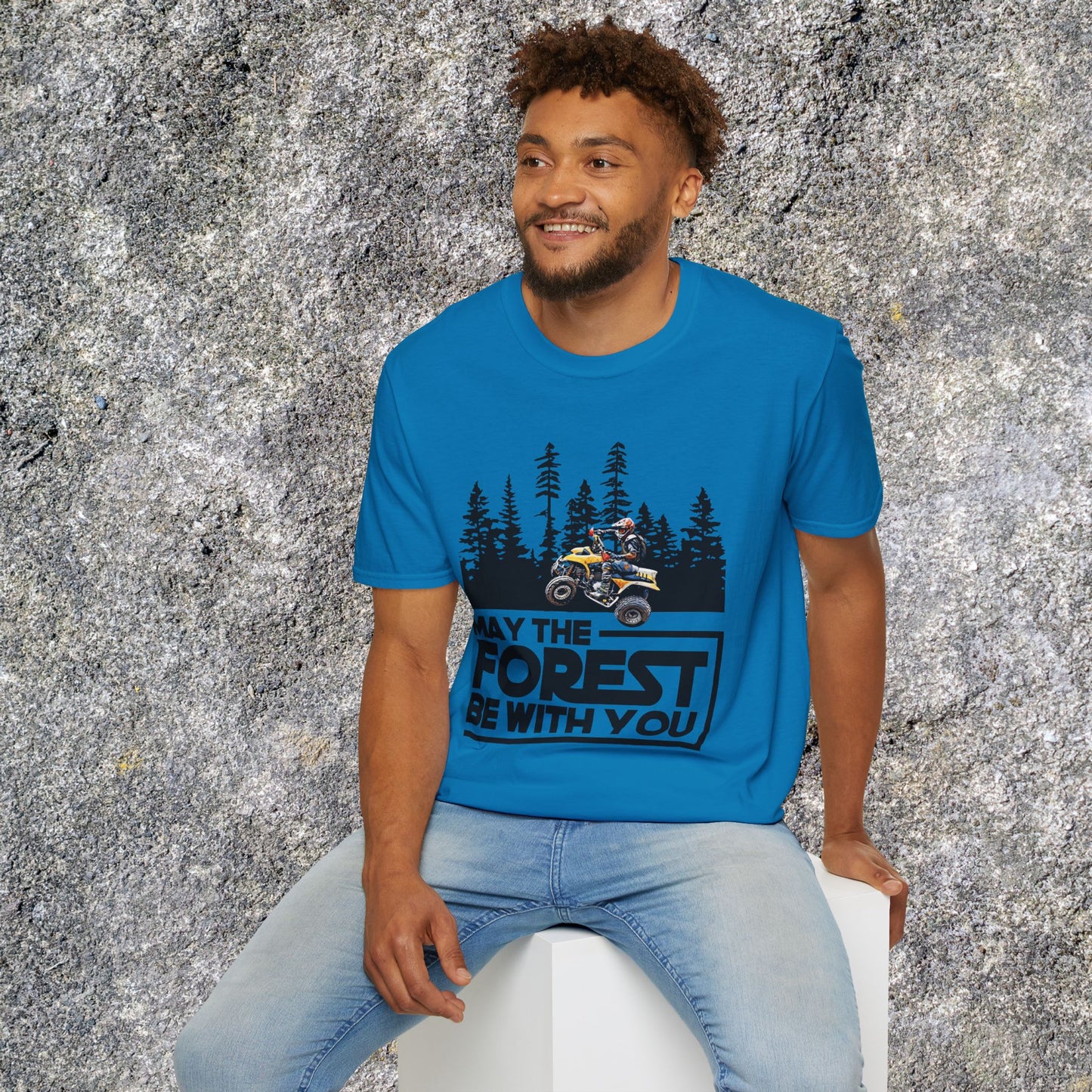 May the Forest Be With You ATV Racing T-Shirt | Honda 400 EX Funny Star Wars Humor for Men