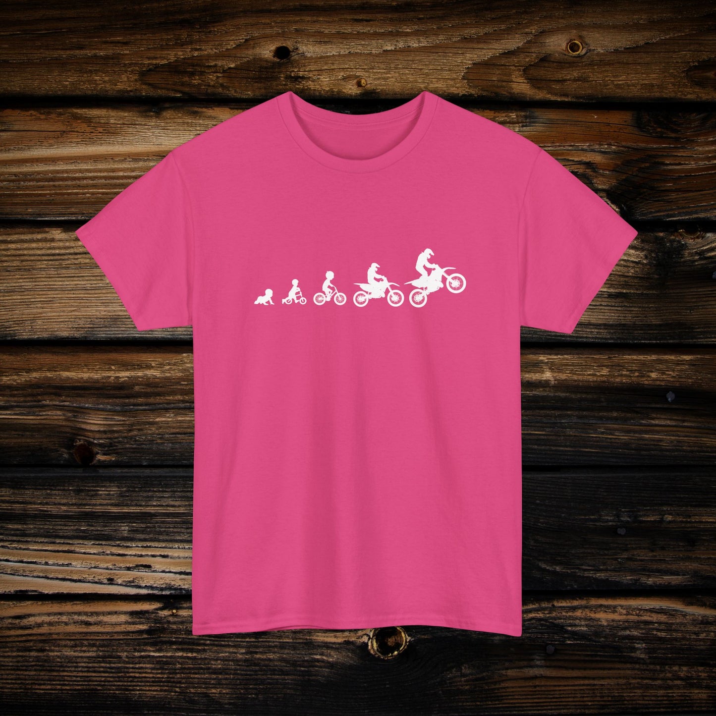 Dirt Bike Evolution T-Shirt | "From Strider to Bicycle to Dirt Bike" | Funny Racing Shirt