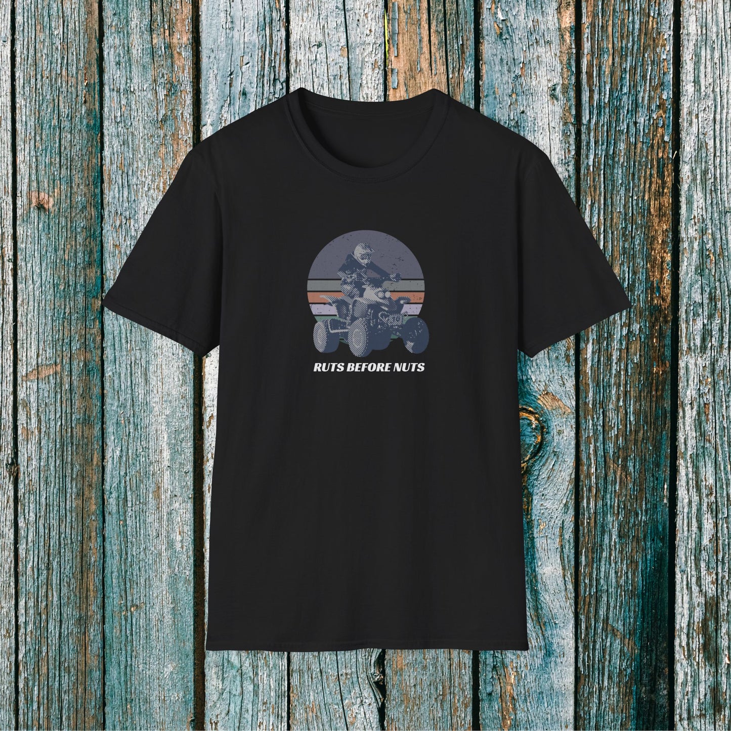 ATV Racing T-Shirt — “Ruts Before Nuts” Honda 400EX Four-Wheeler Rider Tee