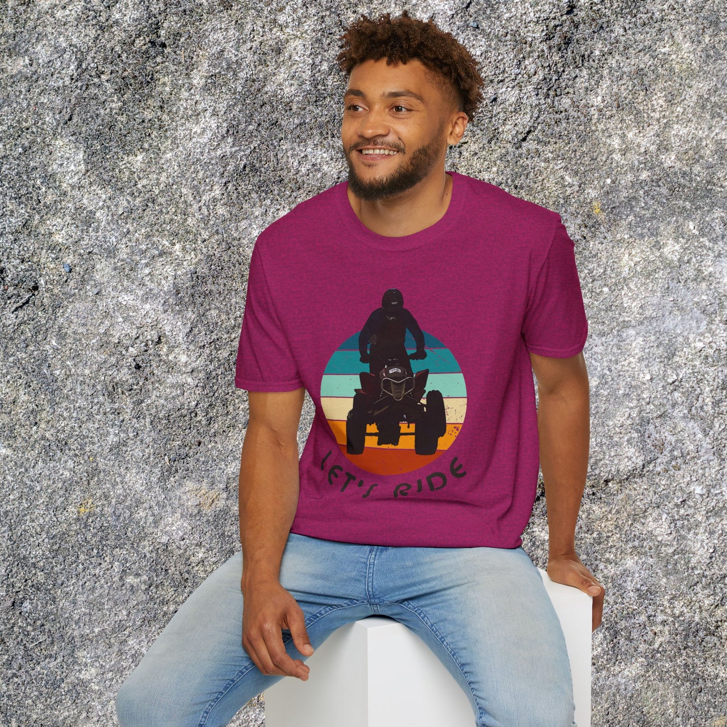 Retro 'Let's Ride' Honda 400EX Rider T-Shirt | Man Jumping Fourwheeler