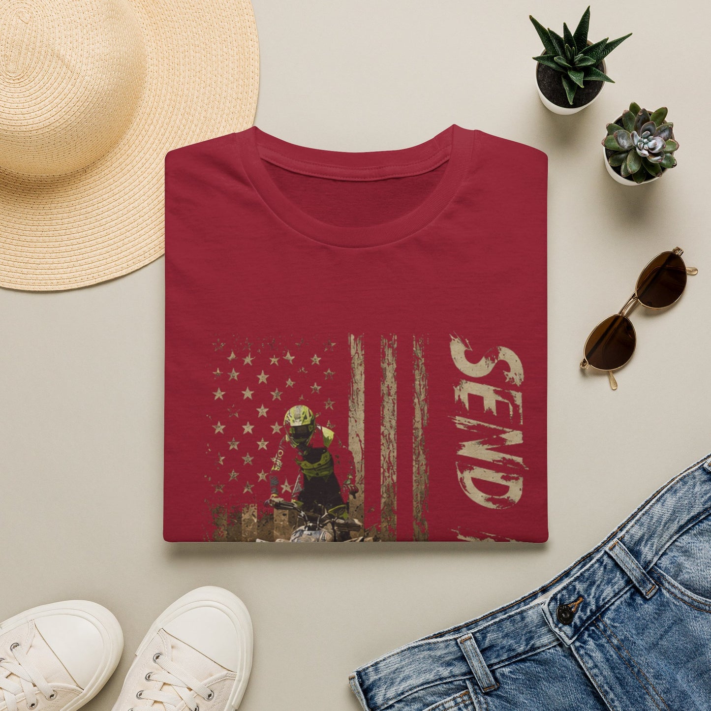 Distressed Patriotic Flag Four wheeler Racing Shirt | Honda 450 ATV Racing | AXC Arkansas Pro Racing Series | Dickerson