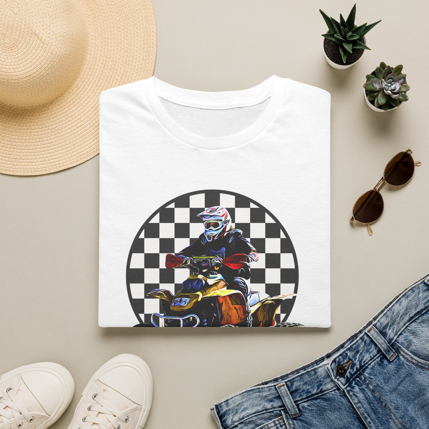 ATV Racing T-Shirt Says SEND IT | Honda 400 EX Racing Flag Four-Wheeler Riding Shirt