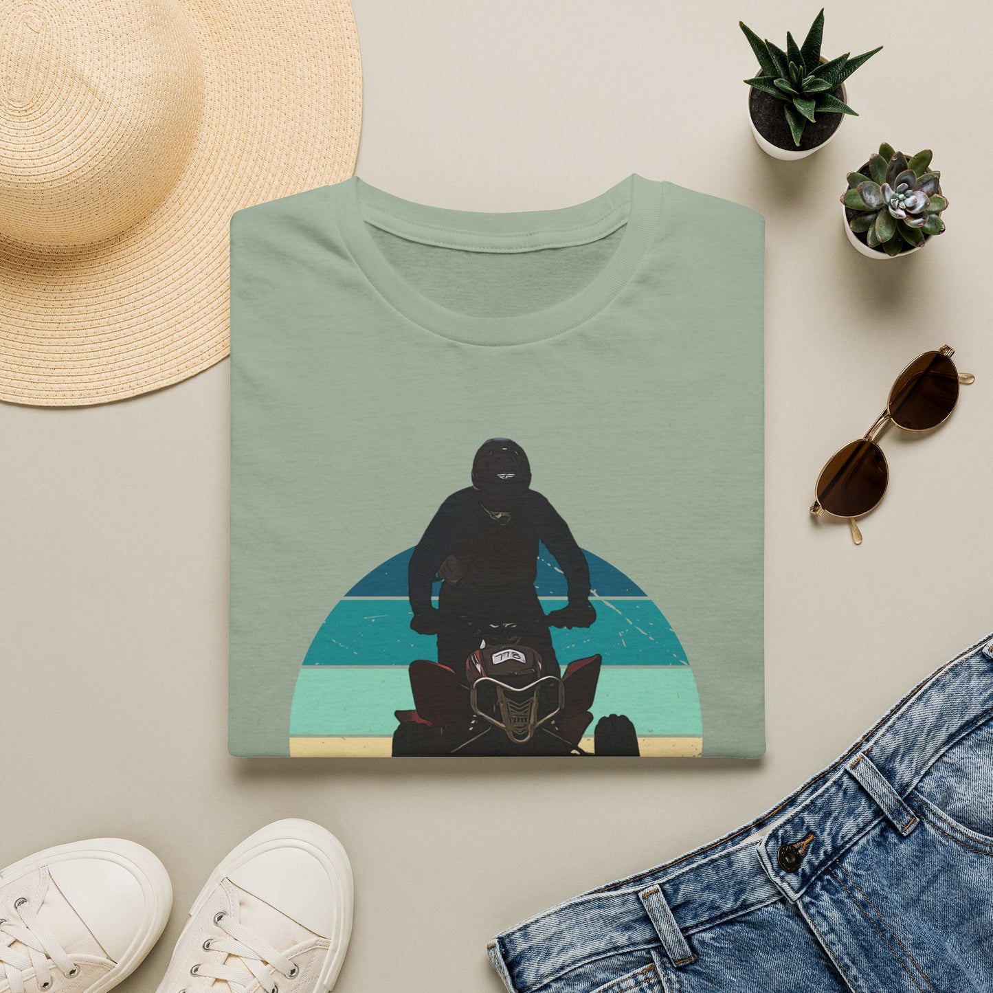 Retro 'Let's Ride' Honda 400EX Rider T-Shirt | Man Jumping Fourwheeler